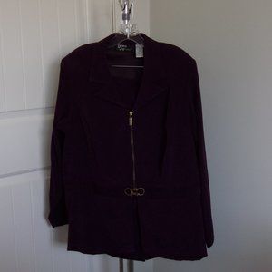 Dawn Joy Fashions Purple 2 Piece 97% Polyester and 3% Spandex Skirt Suit